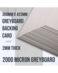 300mm x 423mm Card 2mm Thick Backing Greyboard 1200GSM 25 Sheets