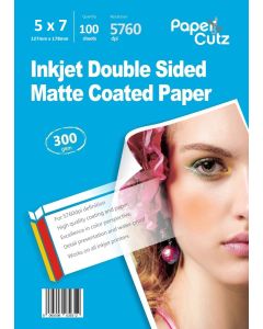 5x7 Photo Paper Inkjet Matte 300GSM Double Side - 100 Sheets