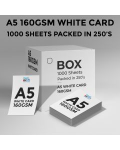 A5 White Card 160GSM Box 1000 Sheets