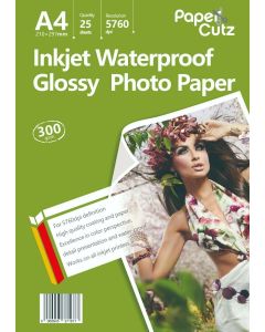 A4 Photo Paper Inkjet Glossy 300GSM Waterproof - 25 Sheets