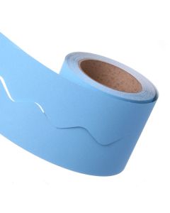 Sky Blue Paper Border Roll Bordette Scalloped Edge 100 Metre x1