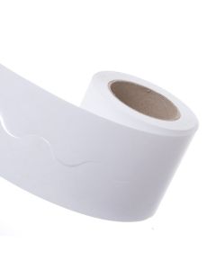 White Paper Roll Bordette  Border Scalloped 100 Metre x1 