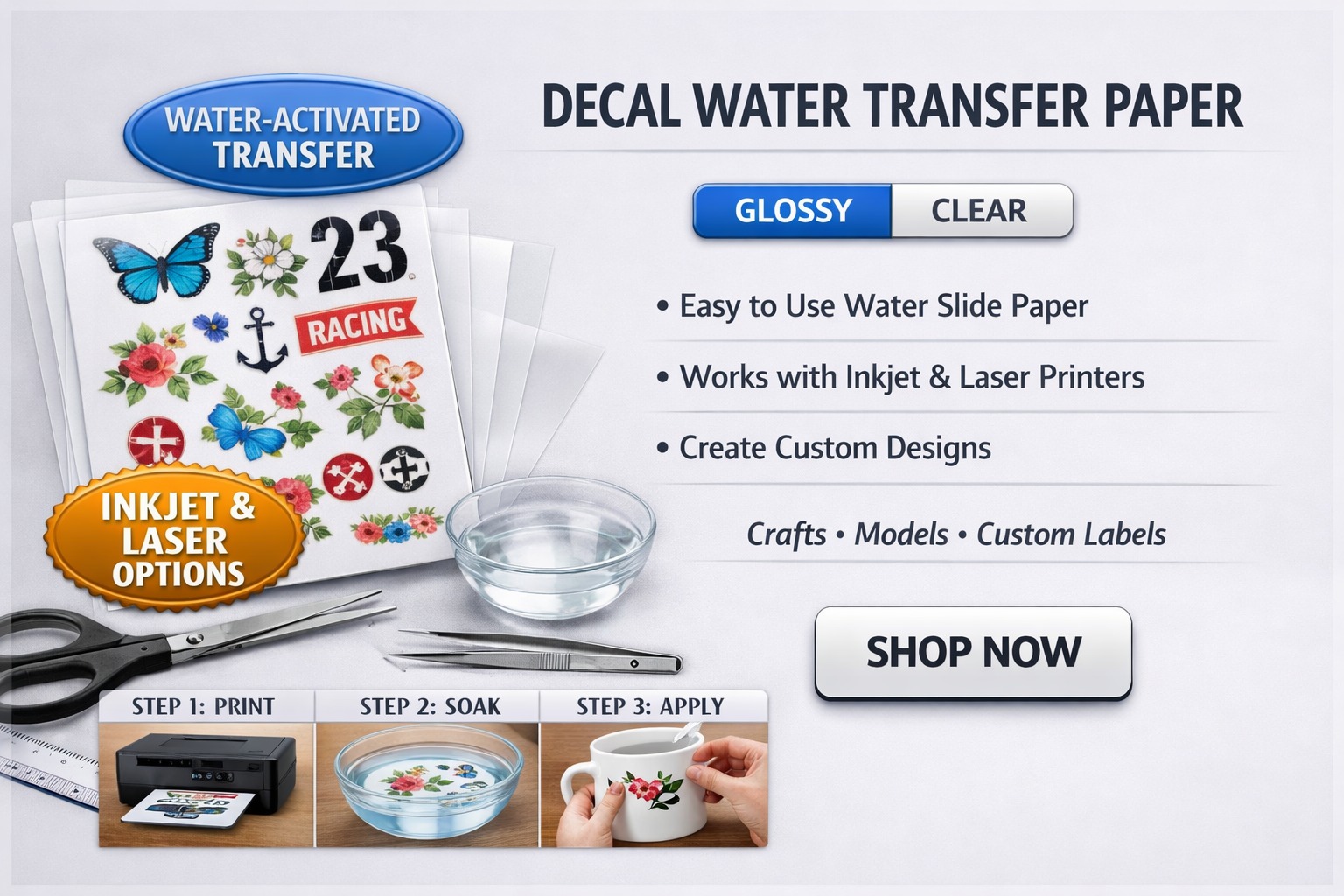 Decal water-transfer paper