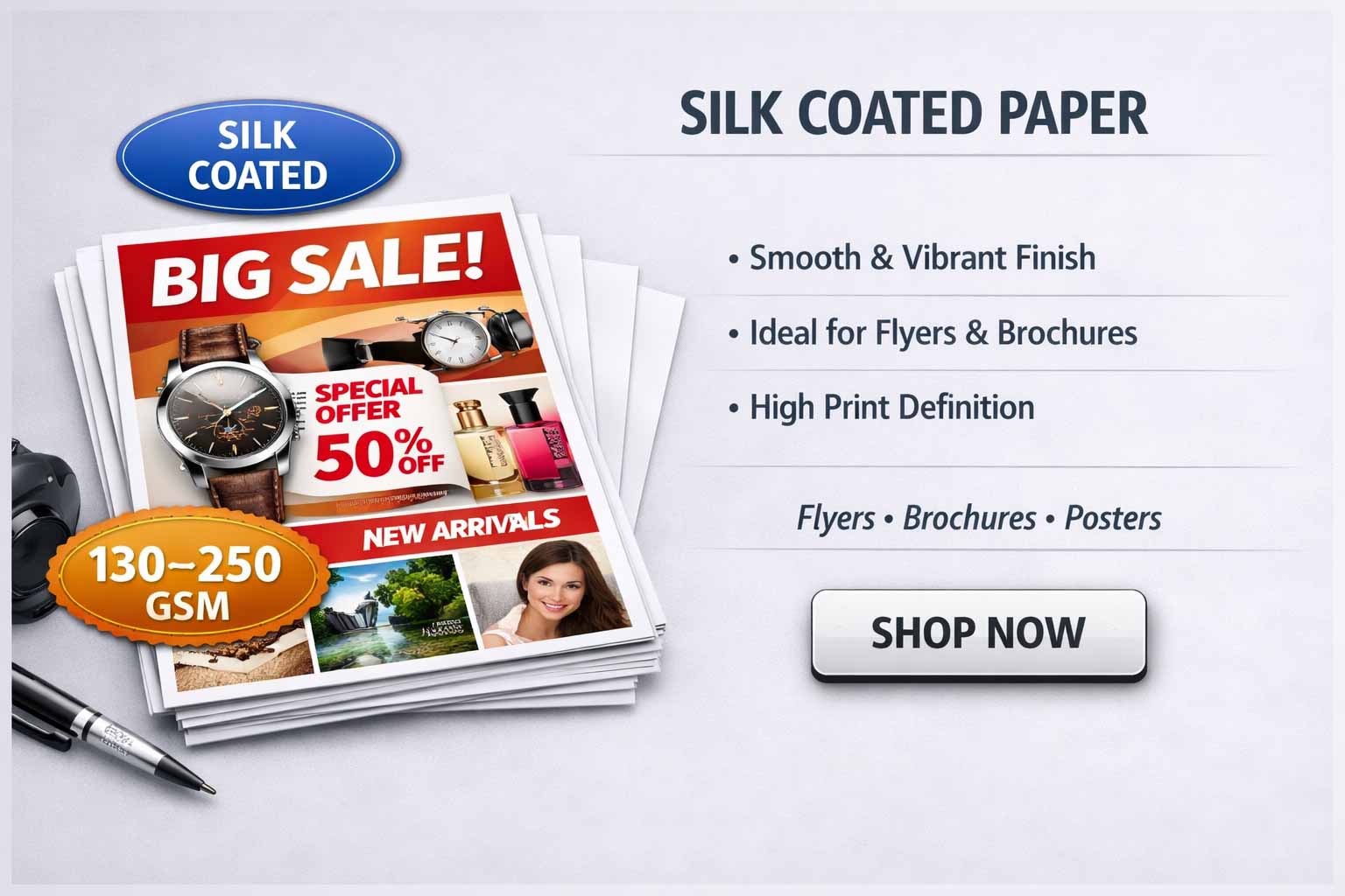 Silk coated paper